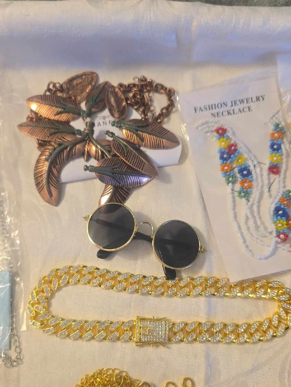 Over 20 Necklace Bundle, Mixed Colors & Designs, Beaded, Chains, Charms New - Picture 8 of 14